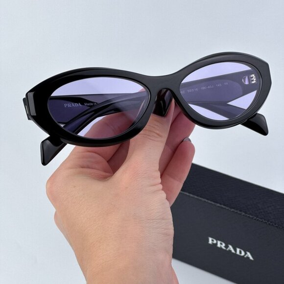 Prada PR26ZS 16K40J BRAND NEW Sunglasses Black Violet Oval Women main image 7